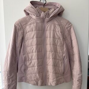 Lululemon Athletica Light Pink Puffer Jacket with Removable hood